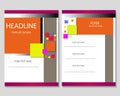Flyer template design with colorful geometric background- Vectors