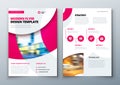 Flyer template layout design. Business flyer, brochure, magazine or flier mockup in bright colors. Vector Royalty Free Stock Photo