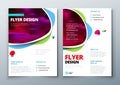 Flyer template layout design. Business flyer, brochure, magazine or flier mockup in bright colors. Vector Royalty Free Stock Photo