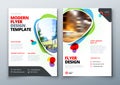 Flyer template layout design. Business flyer, brochure, magazine or flier mockup in bright colors. Vector Royalty Free Stock Photo