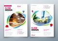 Flyer template layout design. Business flyer, brochure, magazine or flier mockup in bright colors. Vector Royalty Free Stock Photo