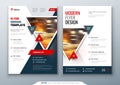 Flyer template layout design. Business flyer, brochure, magazine or flier mockup with triangular in bright colors