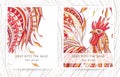 Flyer template with patterned rooster