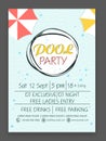 Flyer or template for Pool Party celebration.