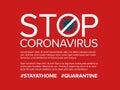 Flyer template with stop coronavirus information Royalty Free Stock Photo