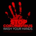 Flyer template with stop coronavirus information Royalty Free Stock Photo