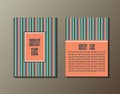 Flyer template with striped pattern.