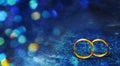 Flyer or web banner With Two wedding Gold Rings Royalty Free Stock Photo