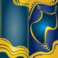 Flyers or cards - Design in dark blue and yellow with circles an