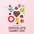 Flyers honoring National Chocolate Candy Day or promoting associated events can utilize National Chocolate Candy Day vector