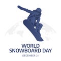 Flyers honoring World Snowboard Day or promoting associated events might utilize World Snowboard Day vector graphics. design of