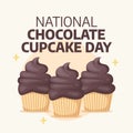 Flyers promoting National Chocolate Cupcake Day or associated events can utilize National Chocolate Cupcake Day-related vector