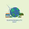 Flyers promoting Sustainability Day or associated events can utilize sustainability-related vector graphics. design of a flyer, a