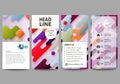 Flyers set, modern banners. Business templates. Cover design template, abstract vector layouts. Bright color lines and