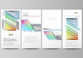 Flyers set, modern banners. Business templates. Cover design template, easy editable vector layouts. Colorful rectangles Royalty Free Stock Photo