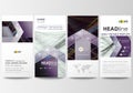 Flyers set, modern banners. Business templates. Cover template, easy editable flat style layouts, vector illustration Royalty Free Stock Photo