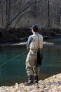 Flyfisherman on a Spring Day Royalty Free Stock Photo
