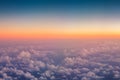 Flying above the clouds. view from the airplane Royalty Free Stock Photo