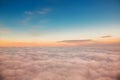 Flying above the clouds. view from the airplane Royalty Free Stock Photo