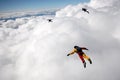 Flying above cumulus clouds