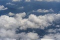 Flying above the earth and above the clouds in territory Kota Kinabalu, island Borneo, Malaysia. Airplane window view Royalty Free Stock Photo