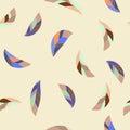 Flying abstract feathers seamless pattern