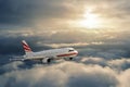 Flying airplane Royalty Free Stock Photo