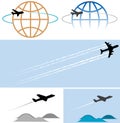 flying airplane icons symbols Royalty Free Stock Photo