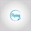 Flying airplane logo design template inspiration Royalty Free Stock Photo