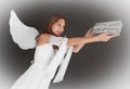 Flying angel with gift - christmas Royalty Free Stock Photo