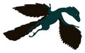 Flying archaeopteryx, illustration, vector