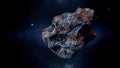 Flying asteroid, meteorite to Earth. outer space. Armageddon. 3d rendering