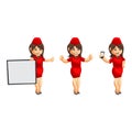 Flying attendants air hostess Profession stewardess cartoon character illustration