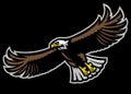 Flying bald eagle mascot Royalty Free Stock Photo