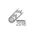 flying ball 2018 icon. Element of soccer world cup 2018 for mobile concept and web apps. Thin line flying ball 2018 icon can be us