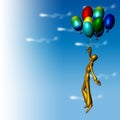 Flying with ballons Royalty Free Stock Photo