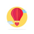 Flying Balloon, Hot Balloon, Love, Valentine Abstract Circle Background Flat color Icon Royalty Free Stock Photo