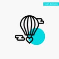 Flying Balloon, Hot Balloon, Love, Valentine turquoise highlight circle point Vector icon Royalty Free Stock Photo