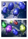 Flying balloons Royalty Free Stock Photo