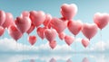 Flying balloons bring joy and love to celebration events generated by AI