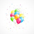 Flying balloons and confetti Royalty Free Stock Photo