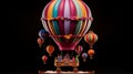 flying balloons generated by AI tool Royalty Free Stock Photo