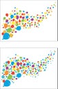 Flying balloons, flowers and gifts. Vector