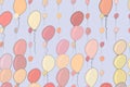 Flying balloons illustrations background abstract, hand drawn. Concept, surface, cover & set. Royalty Free Stock Photo