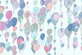 Flying balloons illustrations background abstract, hand drawn. Sketch, texture, concept & festival. Royalty Free Stock Photo