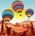 Flying balloons over the desert