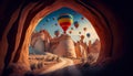 Flying baloons in Cappadokia, Turkey Royalty Free Stock Photo