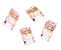 Flying 50 banknotes of euros Royalty Free Stock Photo