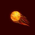 Flying Basketball Ball in Flame