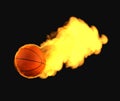 Flying basketball on fire